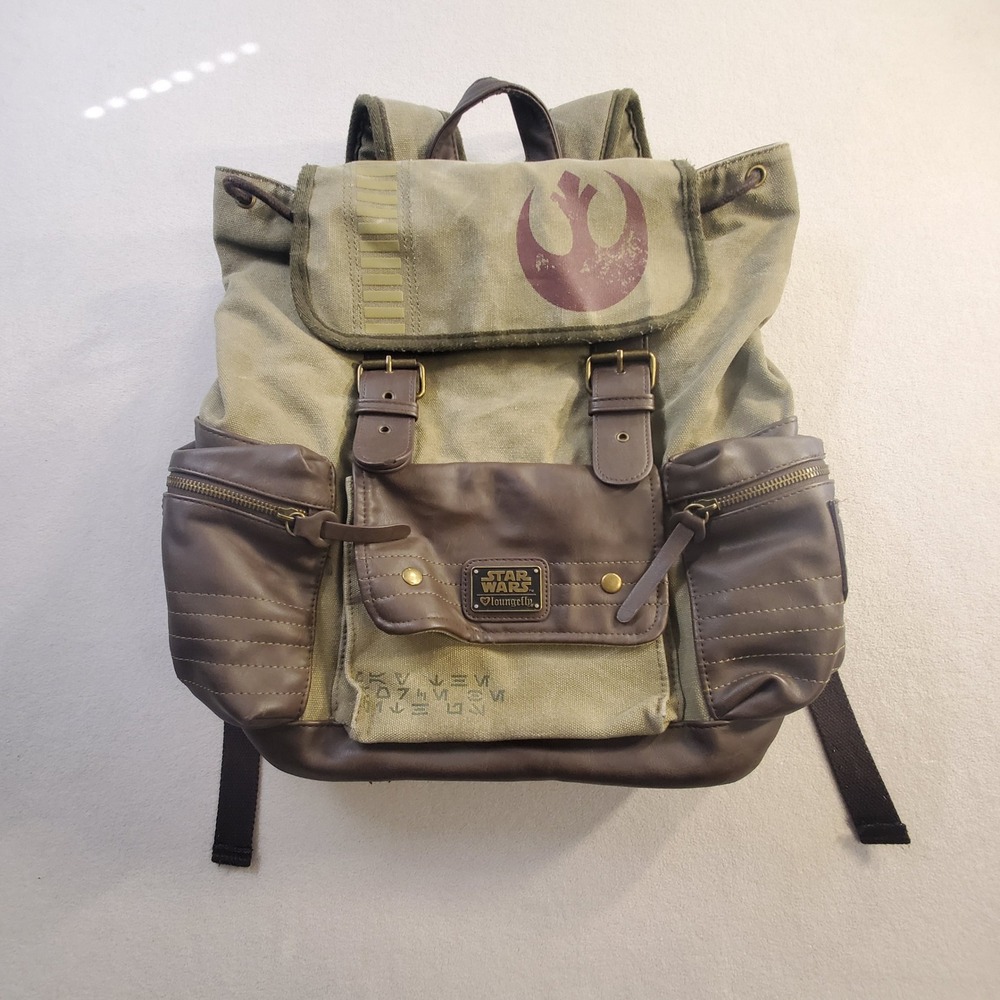 Loungefly Star Wars Rogue One Rebel Canvas & Vegan Leather Backpack RARE